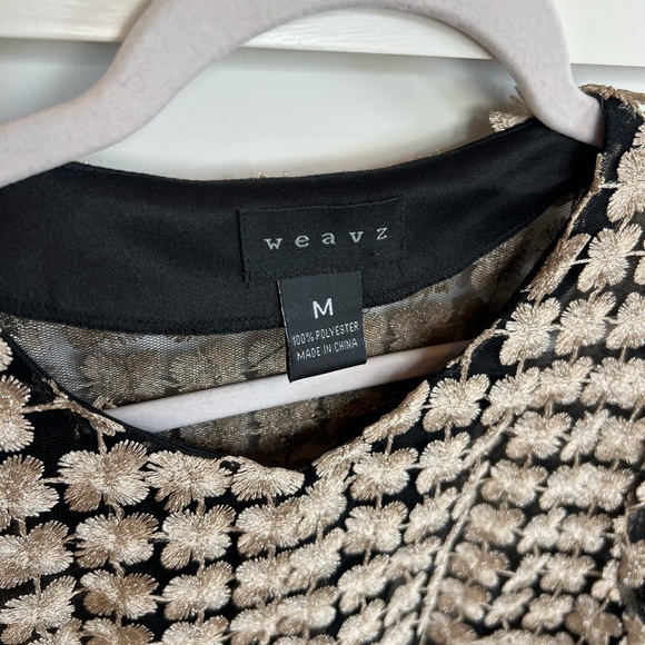 Weavs Gold and Black Shiny Embroidered Jacket Womens Size Medium - Picture 4 of 9